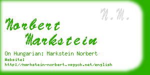 norbert markstein business card